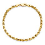 14K Yellow Gold Diamond-Cut Rope Chain Necklace 3.5mm