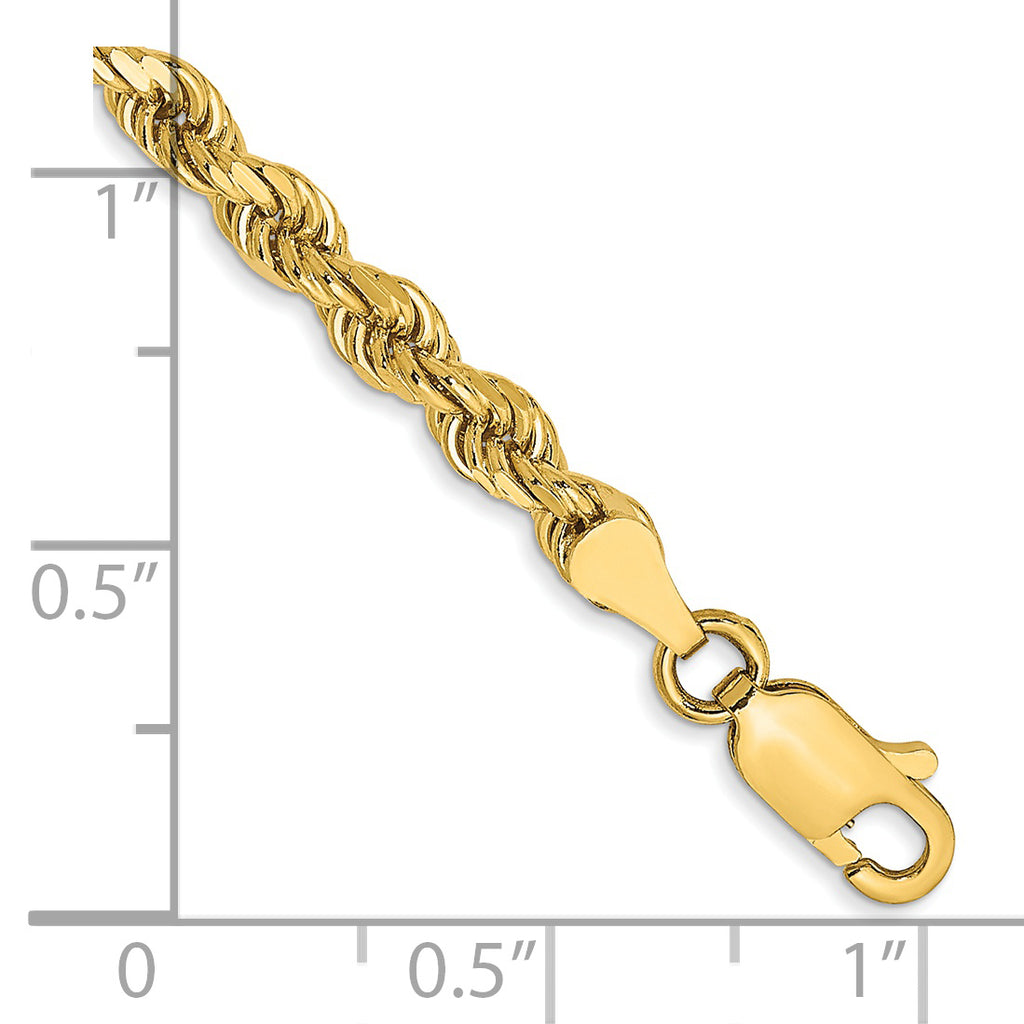 14K Yellow Gold Diamond-Cut Rope Chain Necklace 3.5mm