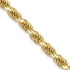 3.5mm 14K Yellow Gold Semi-Solid D/C Rope Chain - Sophia Jewelers