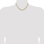 14K 16 inch 4mm Semi Solid Diamond-cut Rope with Lobster Clasp Chain