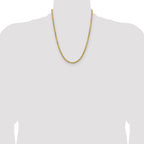 14K 22 inch 4mm Semi Solid Diamond-cut Rope with Lobster Clasp Chain