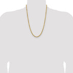 14K 24 inch 4mm Semi Solid Diamond-cut Rope with Lobster Clasp Chain