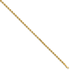14K 8 inch 4mm Semi Solid Diamond-cut Rope with Lobster Clasp Chain