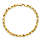 14K 8 inch 4mm Semi Solid Diamond-cut Rope with Lobster Clasp Chain