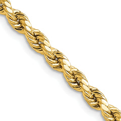 14K 24 inch 4mm Semi Solid Diamond-cut Rope with Lobster Clasp Chain