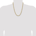 14K 22 inch 4.9mm Semi Solid Diamond-cut Rope with Lobster Clasp Chain