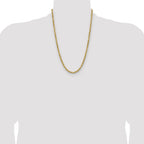 14K 24 inch 4.9mm Semi Solid Diamond-cut Rope with Lobster Clasp Chain