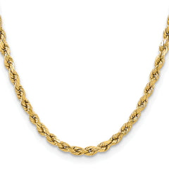 14K 24 inch 5.5mm Semi Solid Diamond-cut Rope with Lobster Clasp Chain