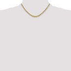 14K 16 inch 5.5mm Semi Solid Diamond-cut Rope with Lobster Clasp Chain