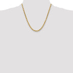 14K 20 inch 5.5mm Semi Solid Diamond-cut Rope with Lobster Clasp Chain