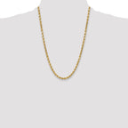 14K 24 inch 5.5mm Semi Solid Diamond-cut Rope with Lobster Clasp Chain