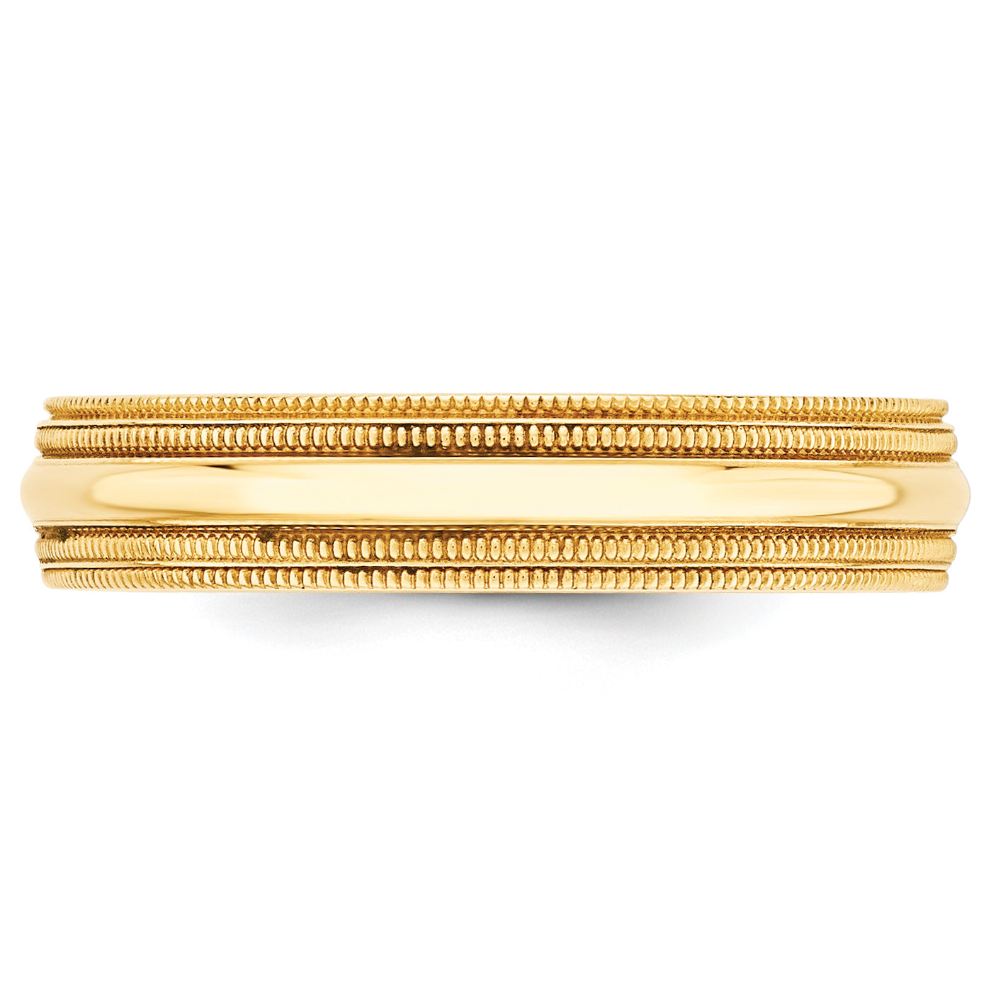 5.0mm 14K Yellow Gold Double Milgrain Comfort Fit Wedding Band - Sophia Jewelers