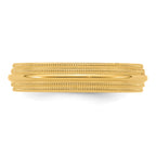 5.0mm 14K Yellow Gold Double Milgrain Comfort Fit Wedding Band - Sophia Jewelers