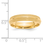 5.0mm 14K Yellow Gold Double Milgrain Comfort Fit Wedding Band - Sophia Jewelers