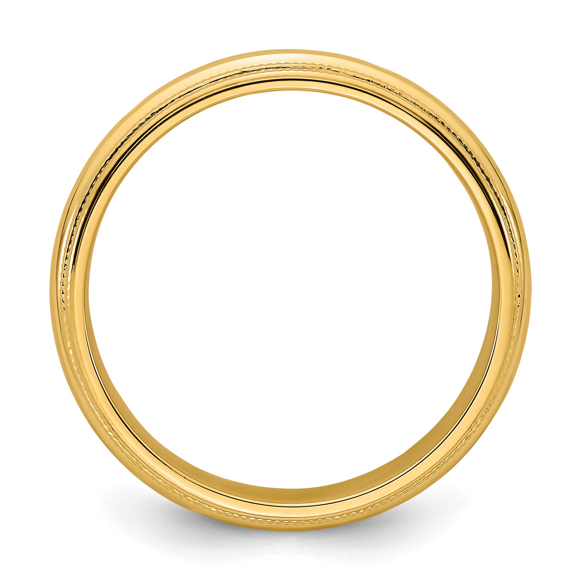 14k Yellow Gold 6mm Double Milgrain Comfort Fit Wedding Band Size 4 Secondary image