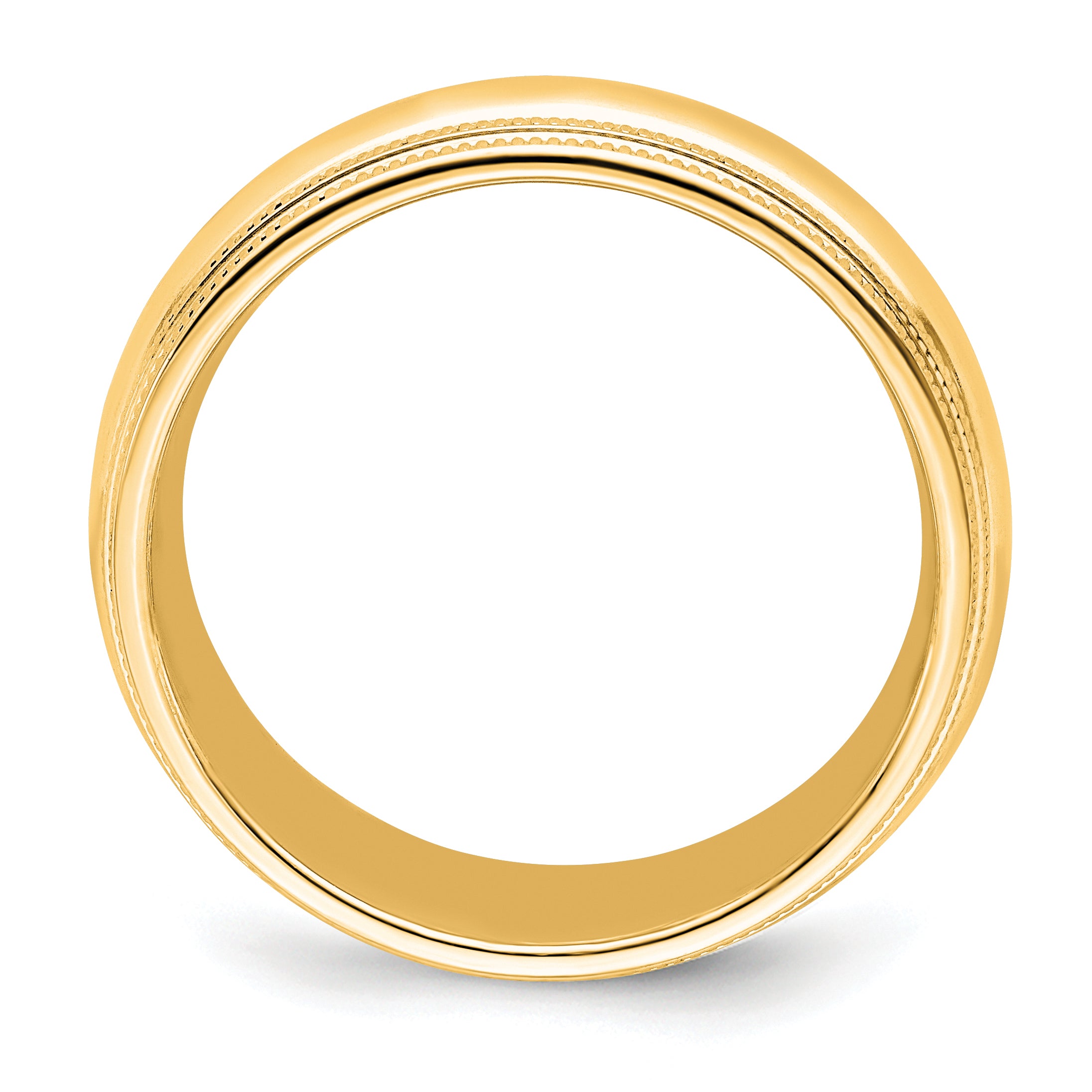 7.0mm 14K Yellow Gold Double Milgrain Comfort Fit Wedding Band Secondary image
