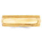 7.0mm 14K Yellow Gold Double Milgrain Comfort Fit Wedding Band - Sophia Jewelers