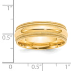 7.0mm 14K Yellow Gold Double Milgrain Comfort Fit Wedding Band - Sophia Jewelers