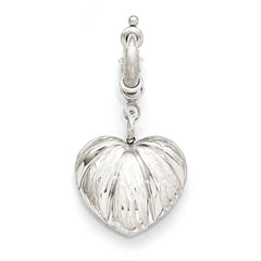 Bronze Diego Massimo Etched Rhodium-plated Heart Charm