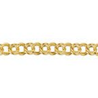 14k 6mm Solid Double Link 7 inch Charm Bracelet