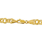 14k 6mm Solid Double Link 8 inch Charm Bracelet
