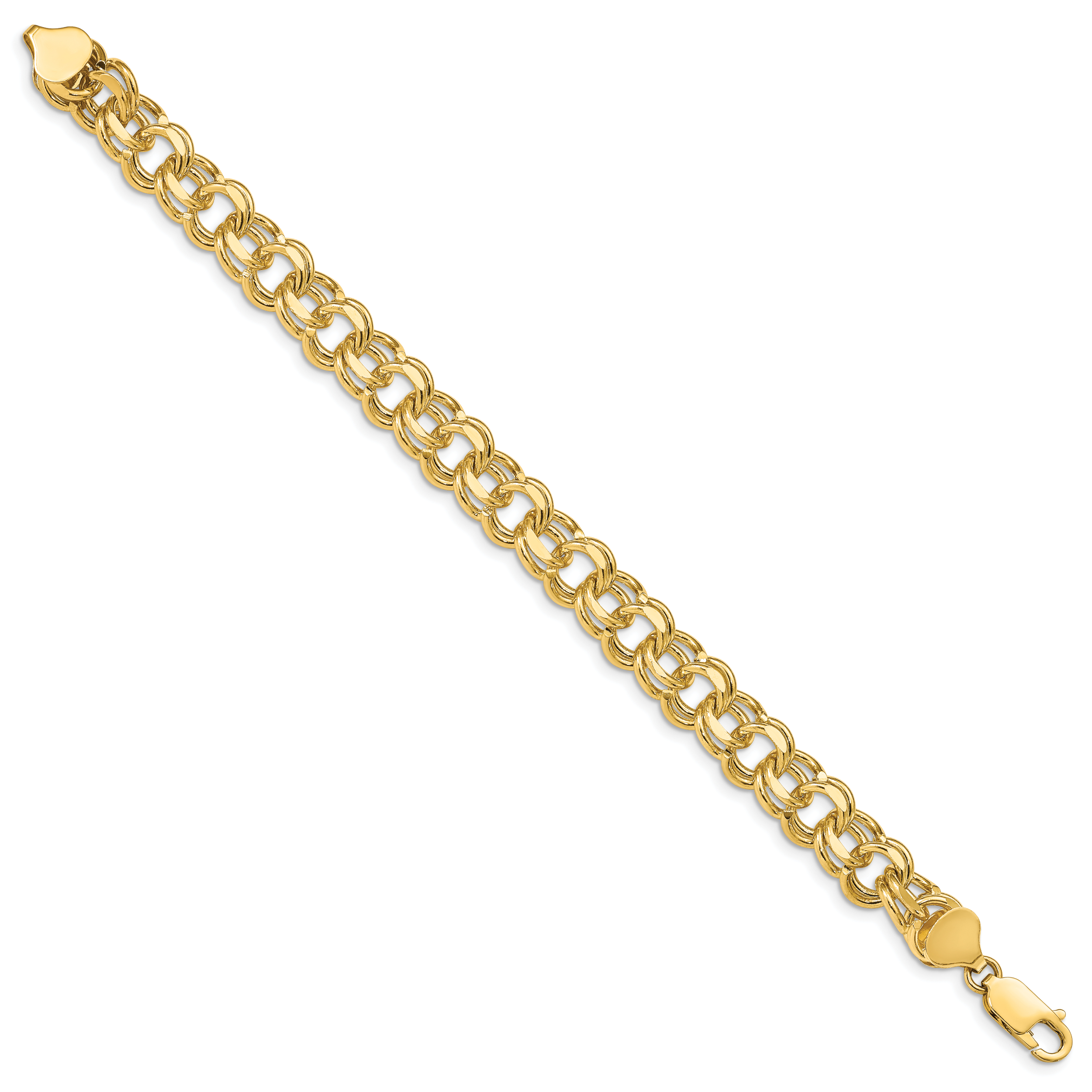 14k 10mm Solid Double Link 7 inch Charm Bracelet Secondary image