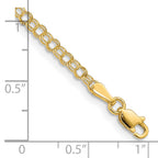 14k 3mm Solid Double Link 7 inch Charm Bracelet - Sophia Jewelers