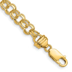 14k 6.5mm Diamond-cut Solid Heavy Double Link 8 inch Charm Bracelet