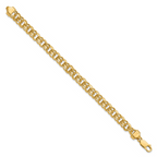 14k 7.5mm Diamond-cut Solid Heavy Double Link 8 inch Charm Bracelet
