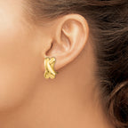 14k Polished X Omega Back Post Earrings