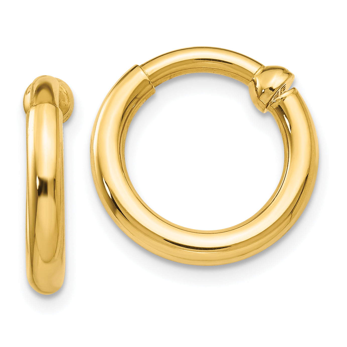14k Non-Pierced Hoop Earrings Main image
