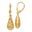 14k Polished and Diamond-Cut Dangle Leverback Earrings