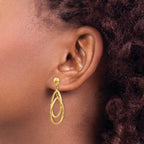 14k Polished Oval Dangle Earrings