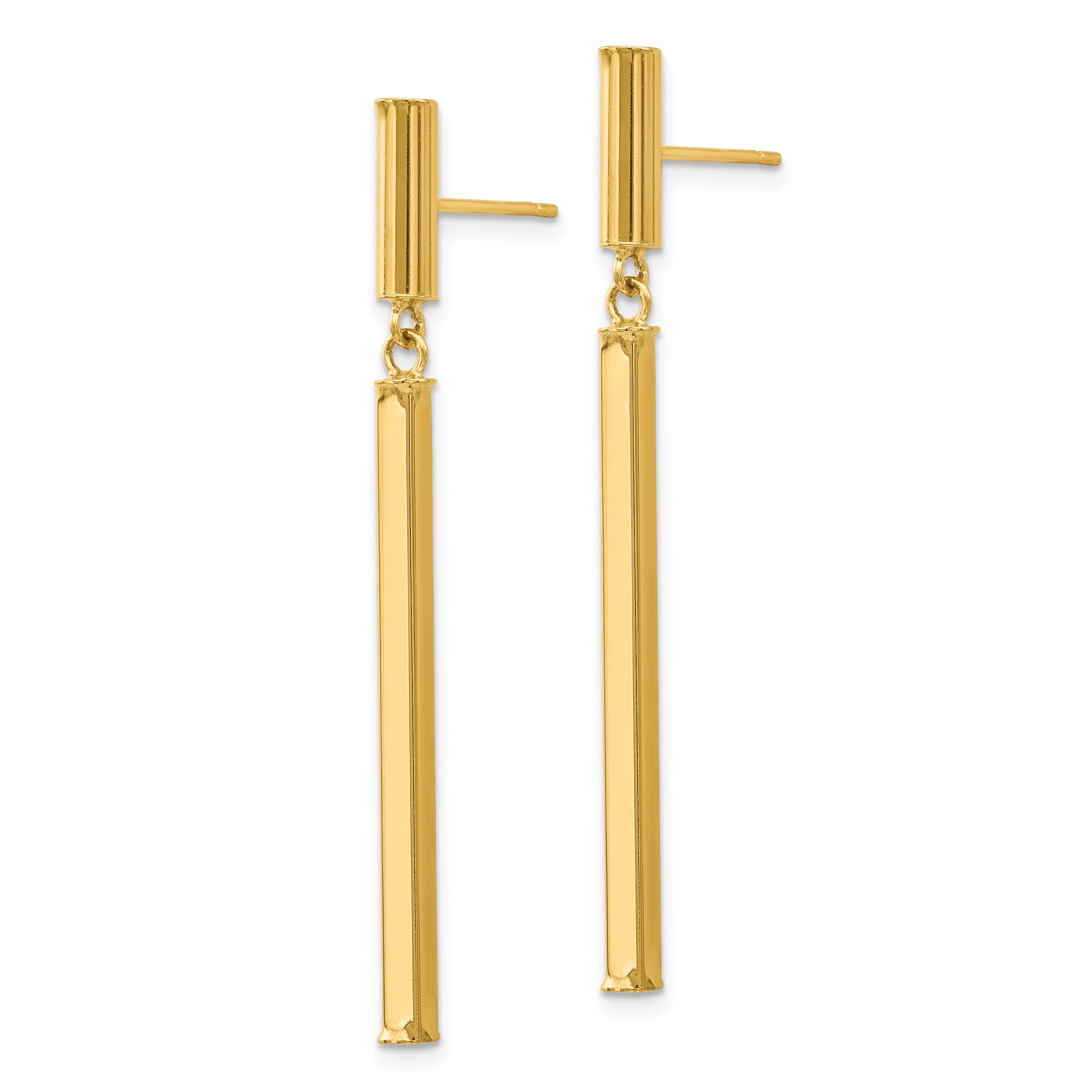 14k Fancy Squared Post Dangle Earrings