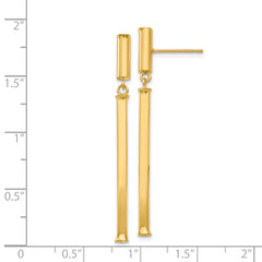 14k Fancy Squared Post Dangle Earrings