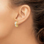 14k w/ White Rhodium Polished & D/C Non-pierced Earrings