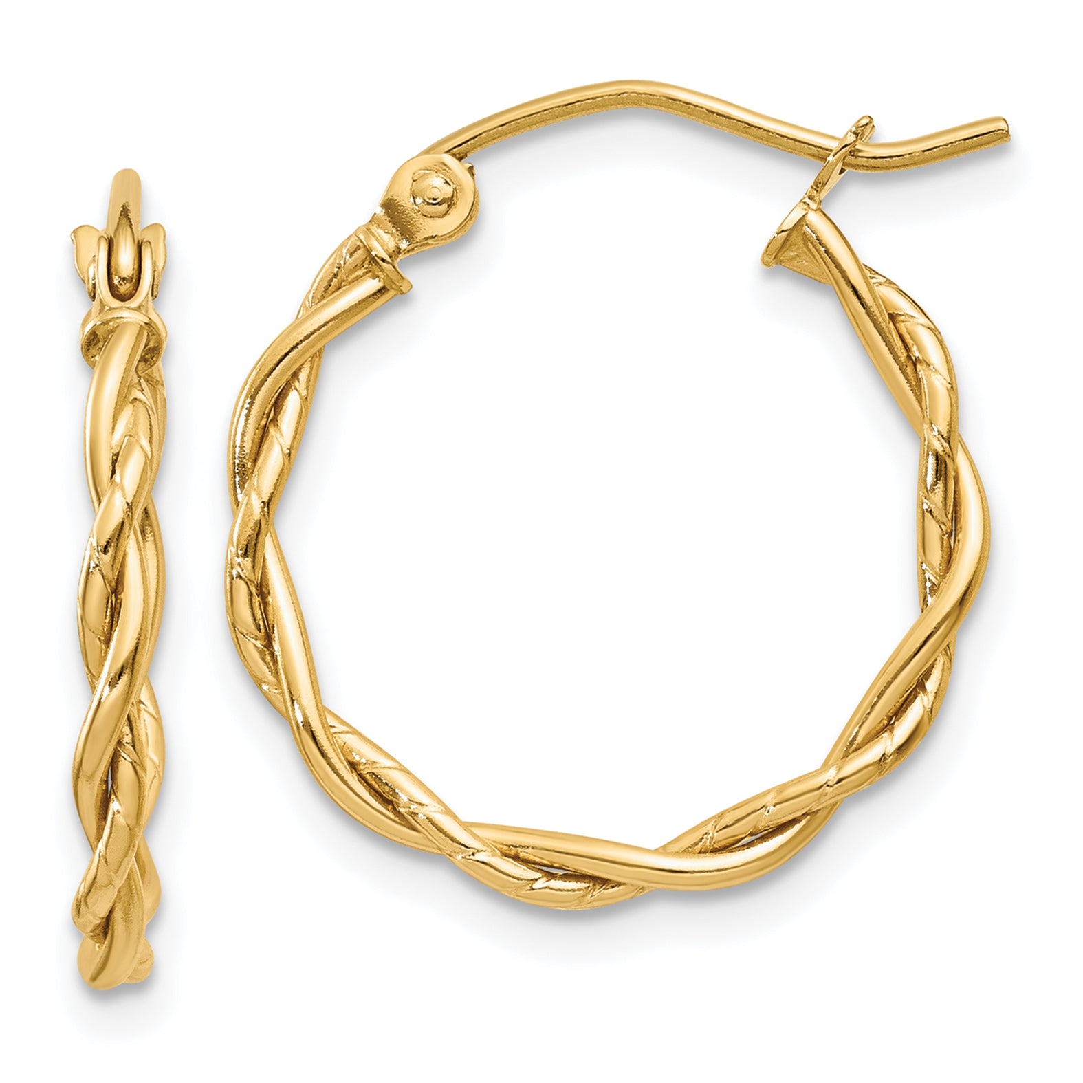 14k Polished 2.25mm Twisted Hoop Earrings Main image