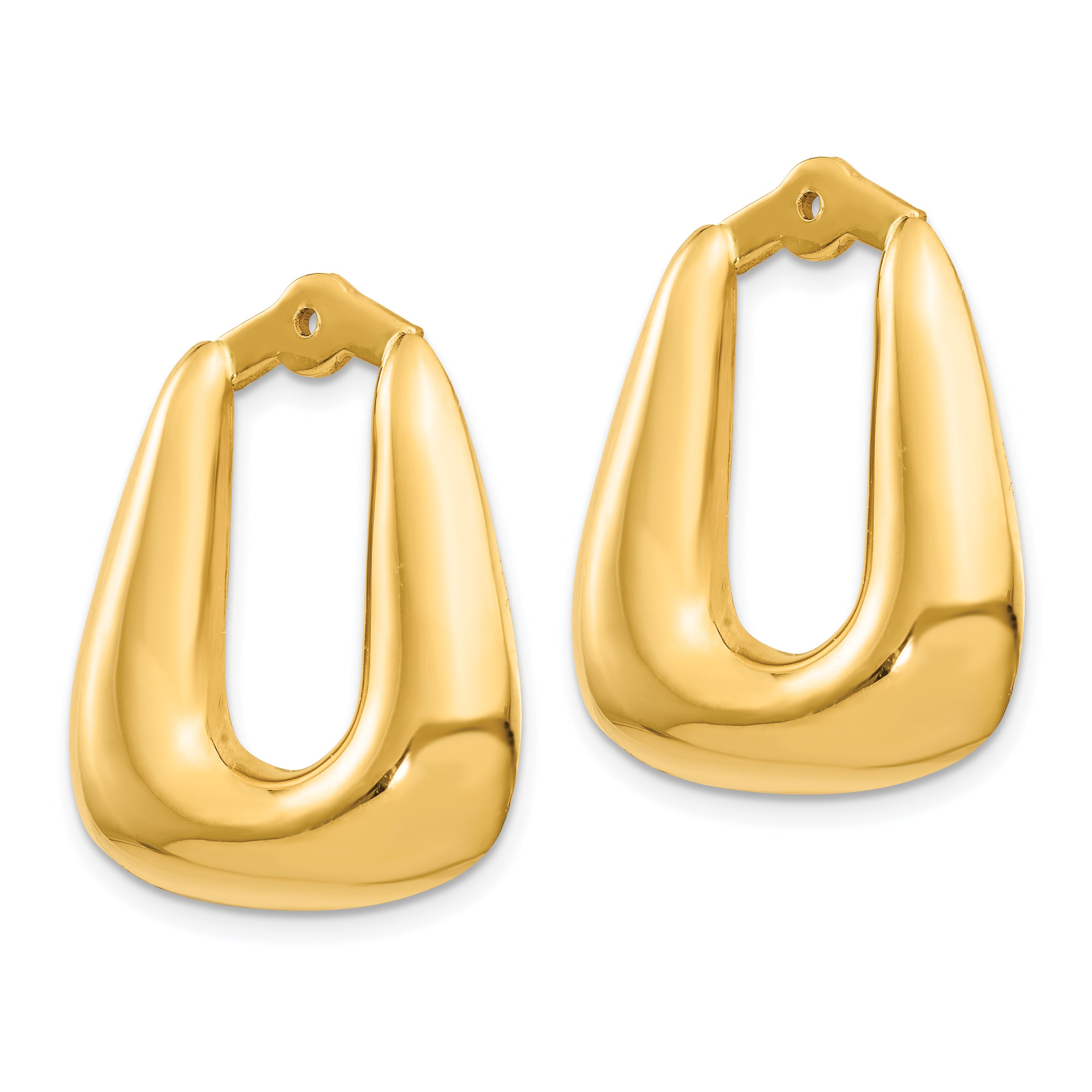 14k Polished Hoop Earring Jackets Secondary image