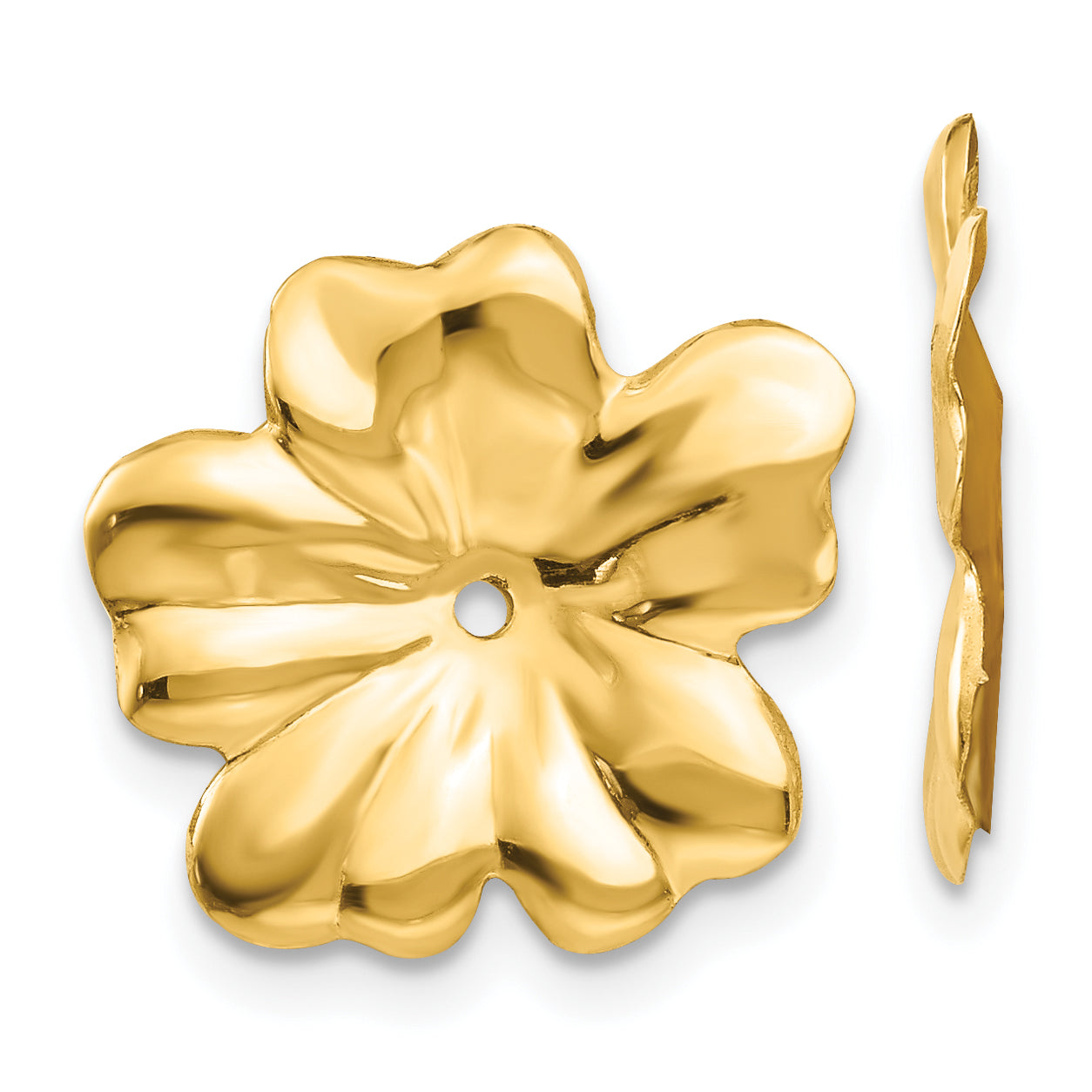 14k Polished Floral Earring Jackets Main image