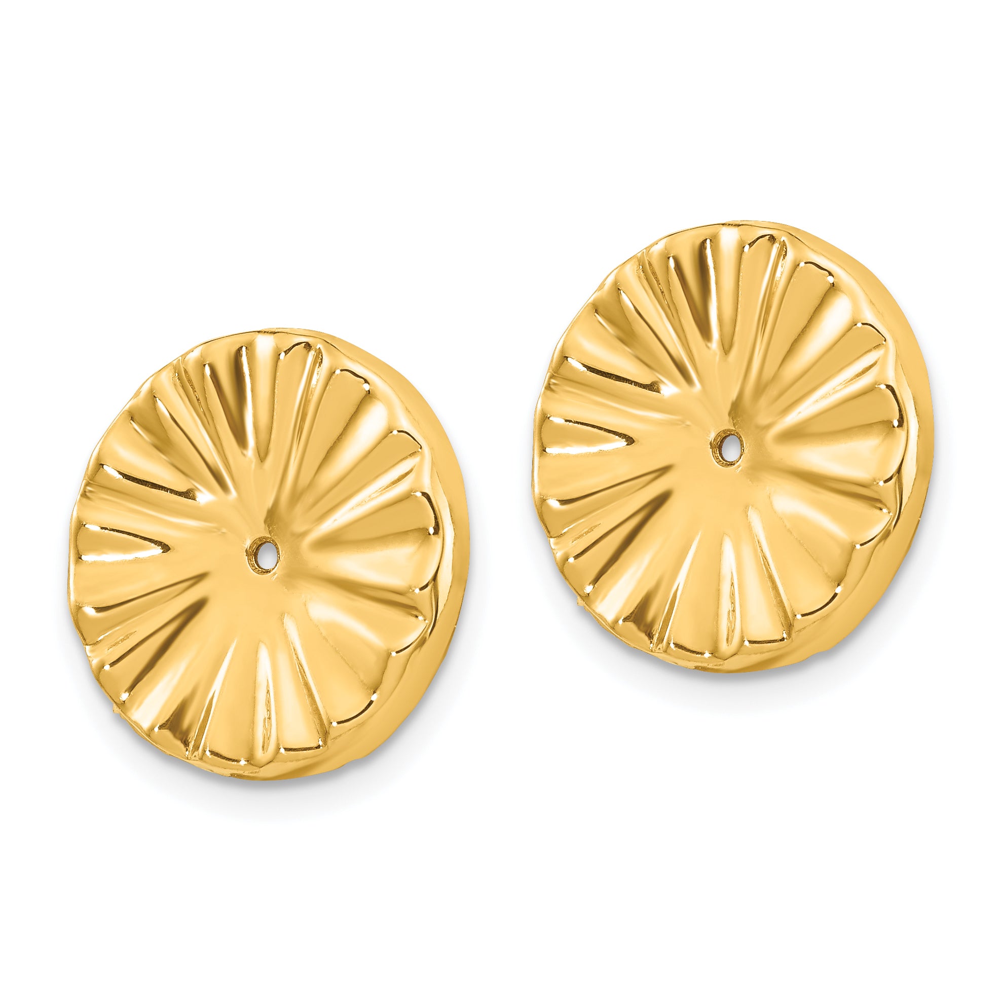 14k Polished Sunburst Earring Jackets Secondary image