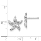 14k White Gold Starfish Earrings