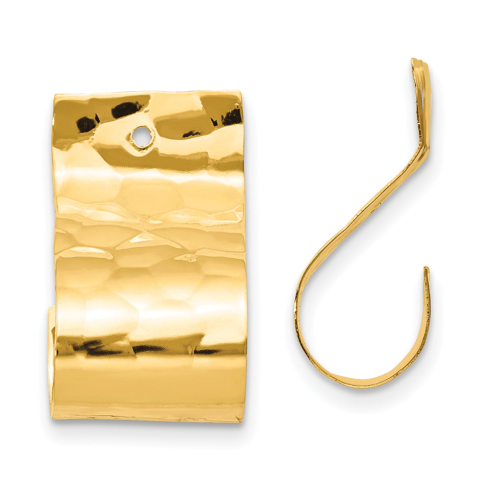 14k Polished Hammered Earring Jackets Main image