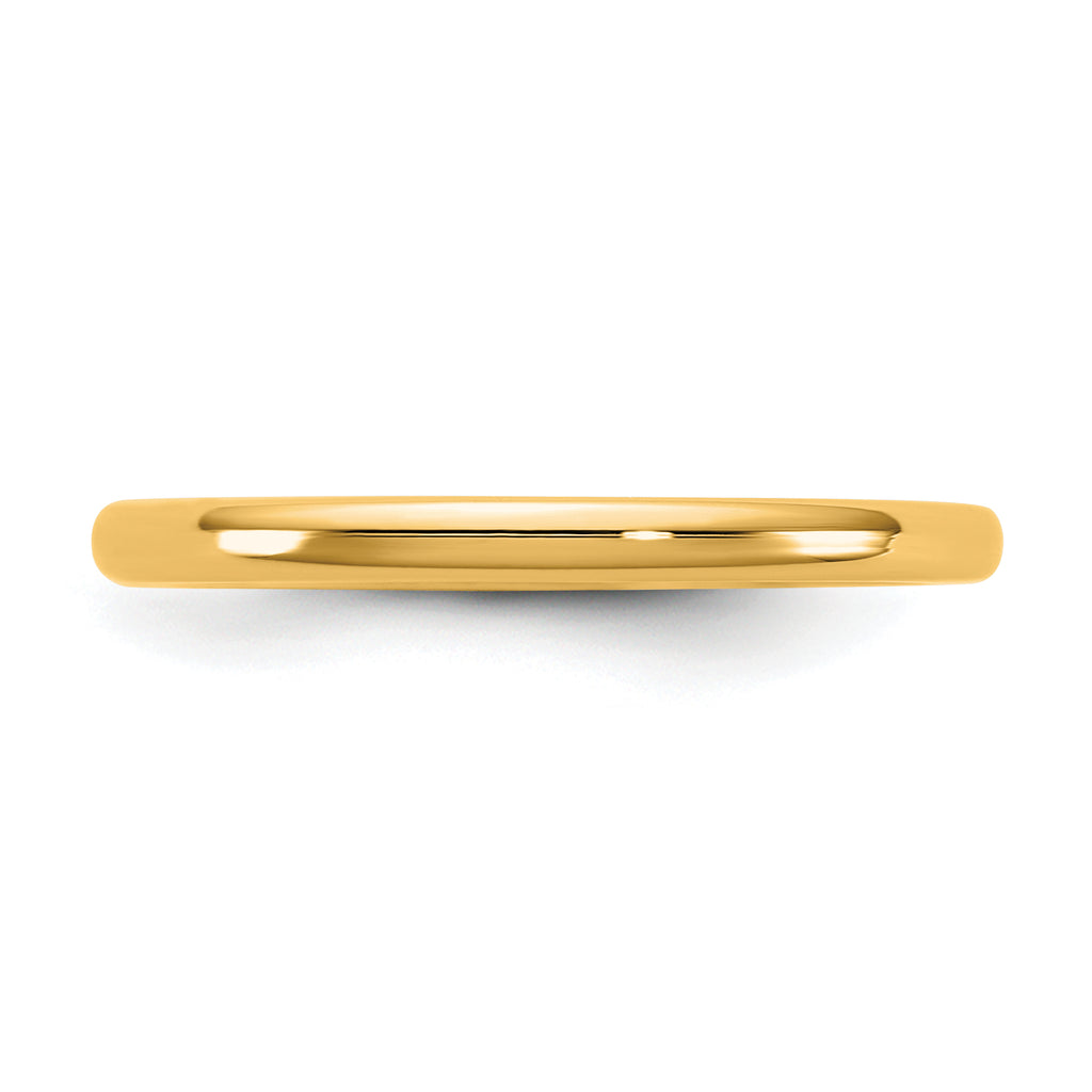 2.0mm 14K Yellow Gold European Comfort Fit Wedding Band - Sophia Jewelers