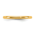 2.0mm 14K Yellow Gold European Comfort Fit Wedding Band - Sophia Jewelers