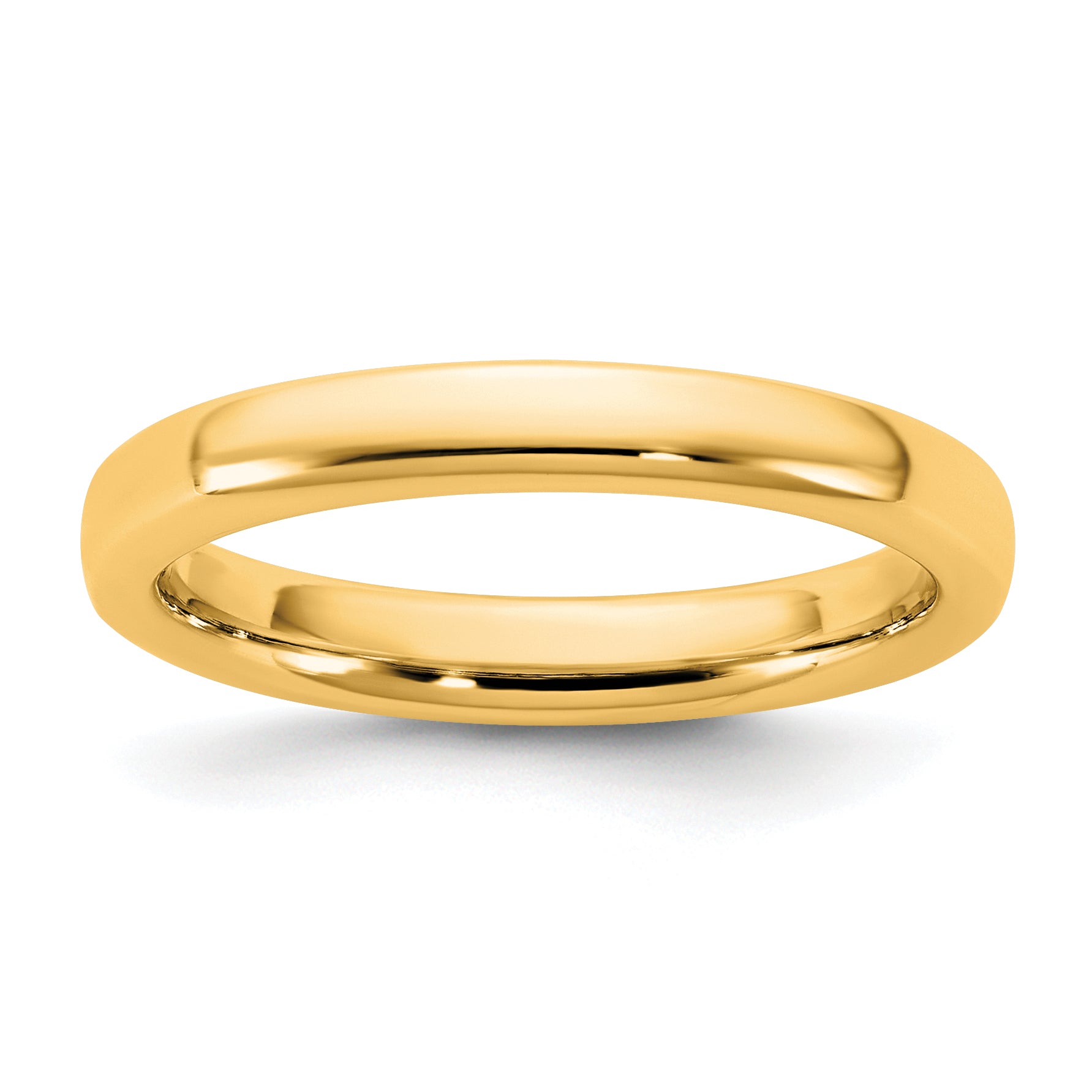 3.0mm 14K Yellow Gold European Comfort Fit Wedding Band - Sophia Jewelers Main image