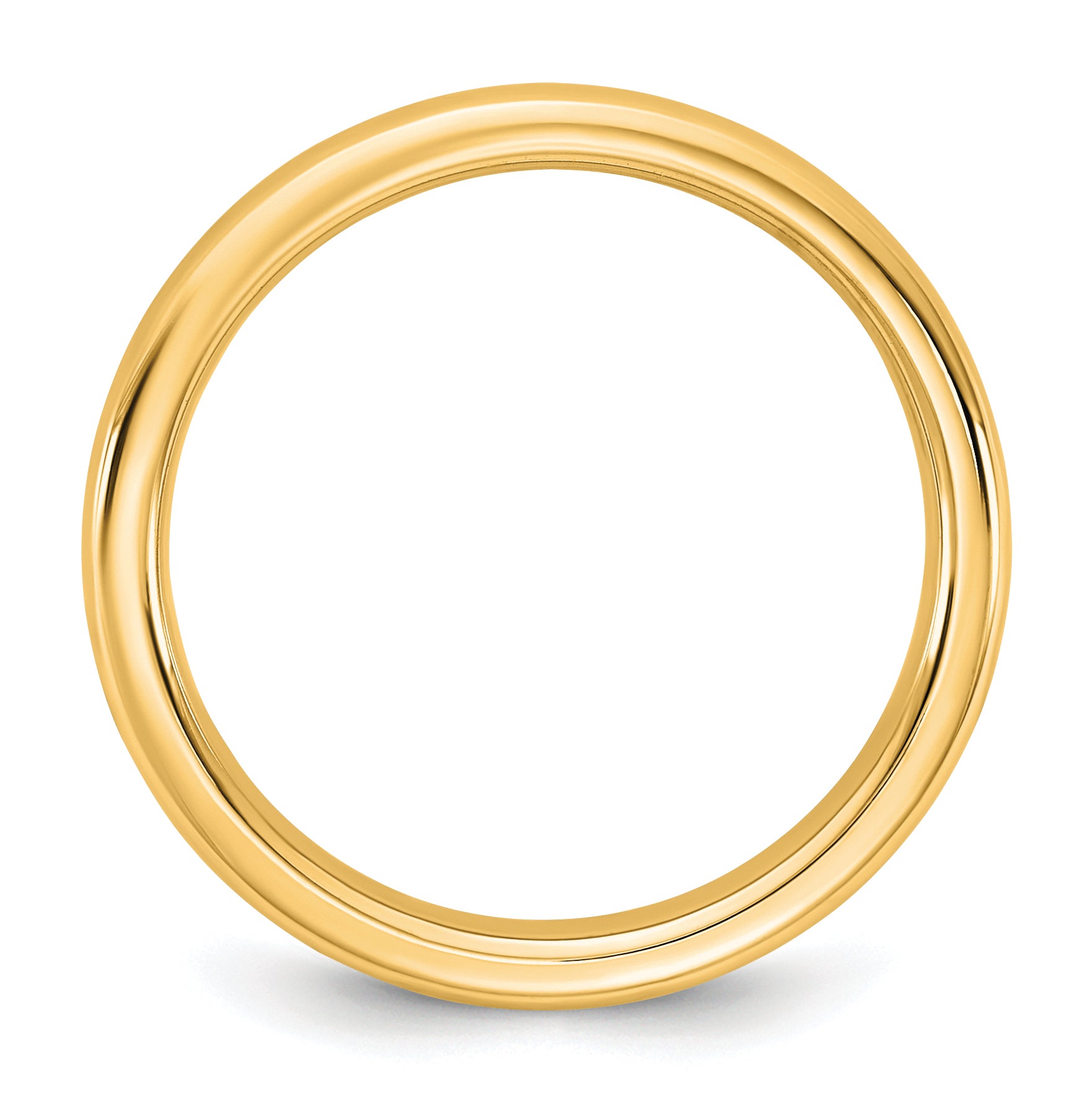 14K Yellow Gold Domed Comfort-Fit Wedding Band 3.5mm Secondary image
