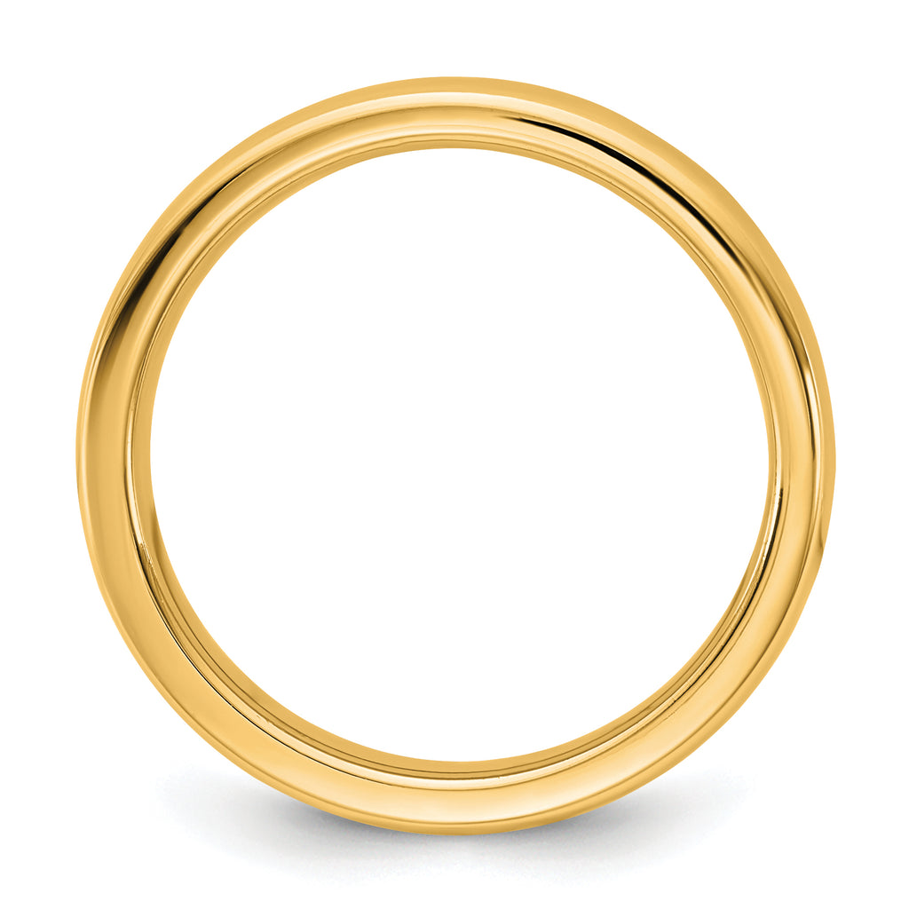 14K Yellow Gold Domed Comfort-Fit Wedding Band 4mm