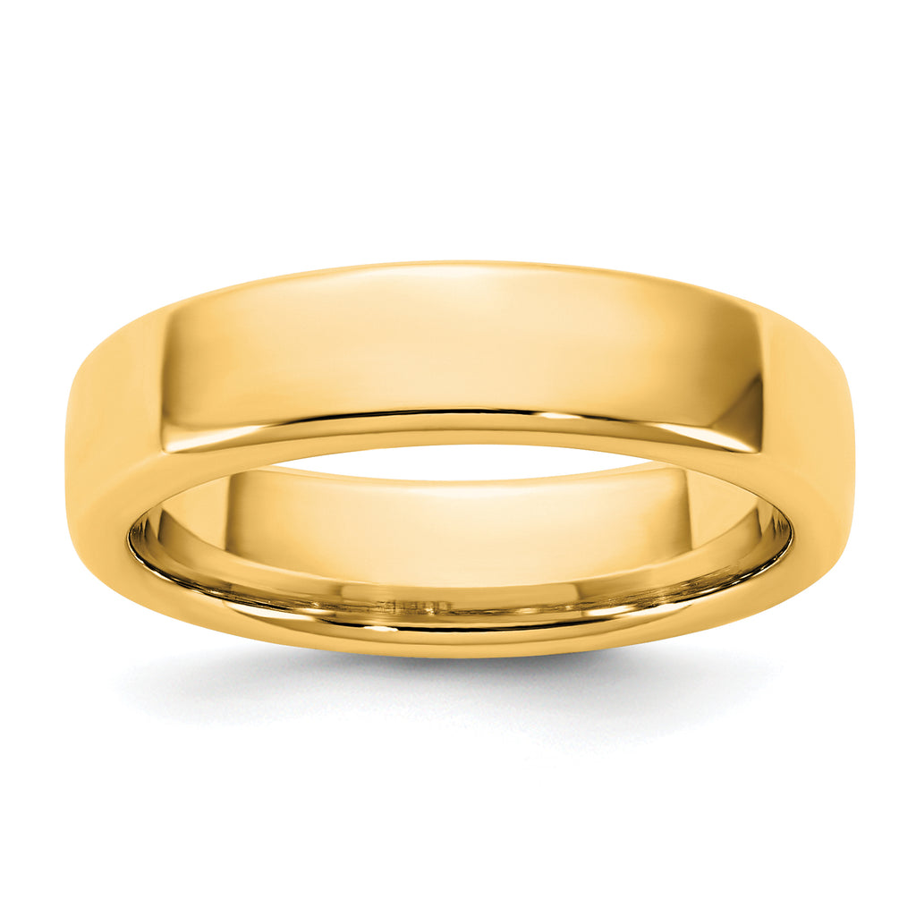 5.0mm 14K Yellow Gold European Comfort Fit Wedding Band - Sophia Jewelers