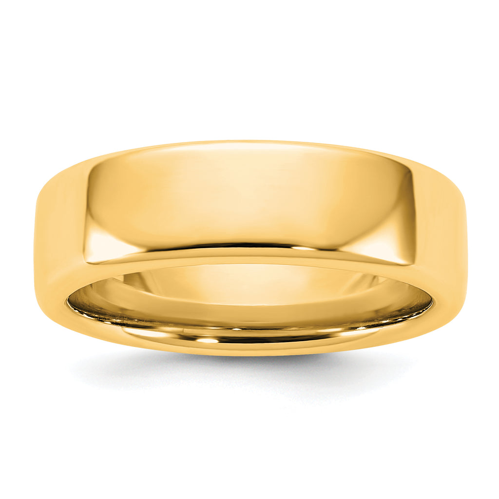6.0mm 14K Yellow Gold European Comfort Fit Wedding Band - Sophia Jewelers