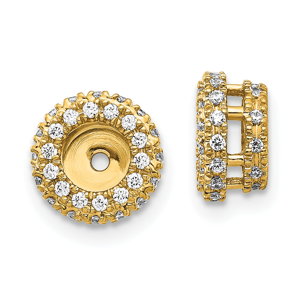 14k 3/8 carat Lab Grown Diamond VS/SI+ G+ for 4.25 mm Earring Jacket